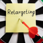 image with the word "retargeting" on a dart board